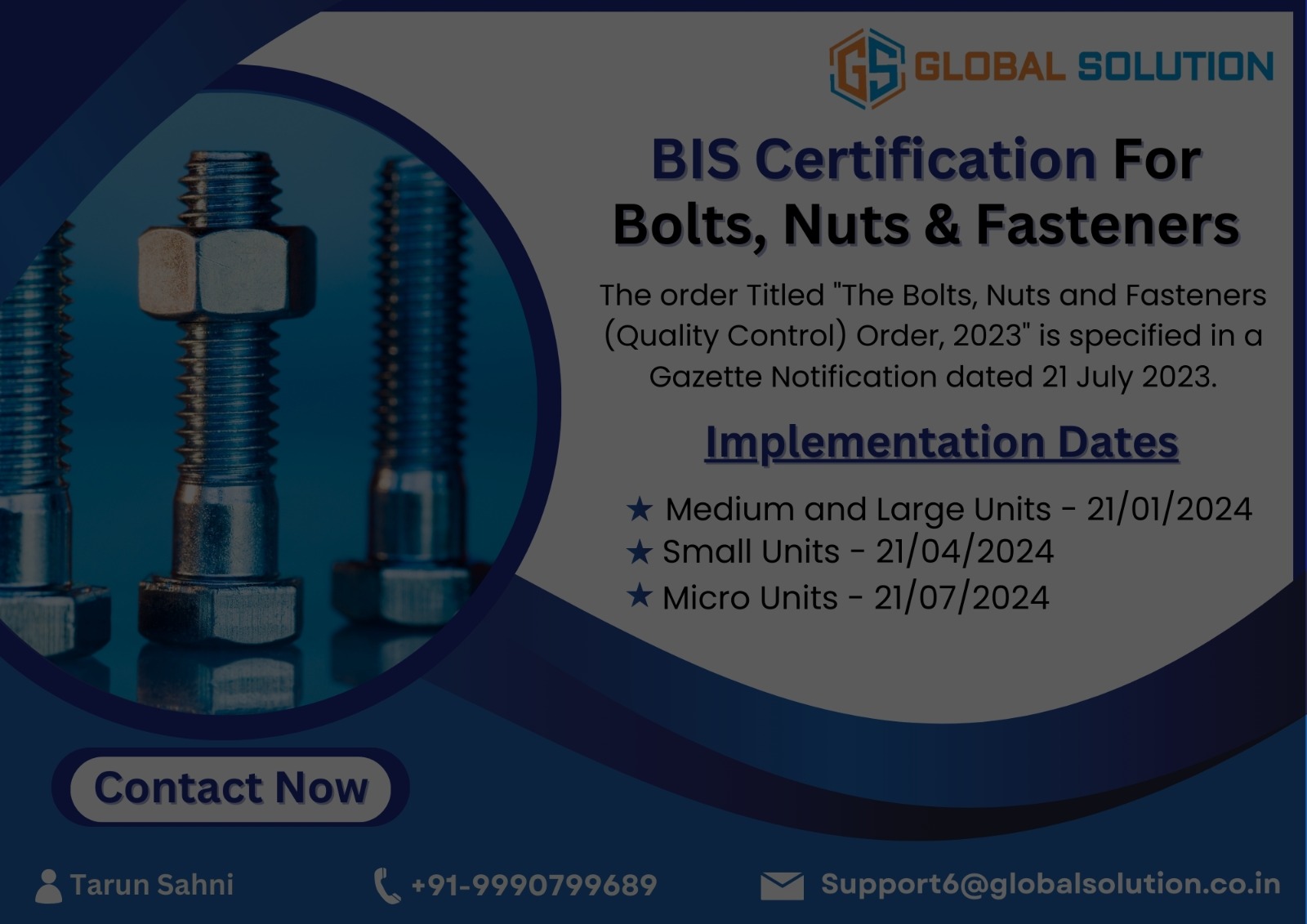 BIS Certification For Bolts, Nuts & Fasteners